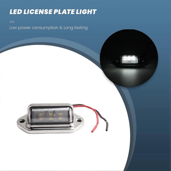 12-24V 6 LED Nummerpladelys Båddæk Gangbro Trinlampe Autocamper Trailer Silver