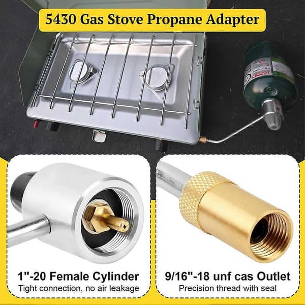 Gasskomfyr trykkregulator for komfyrer og griller og Fold N Go komfyrer propanregulatoradapter