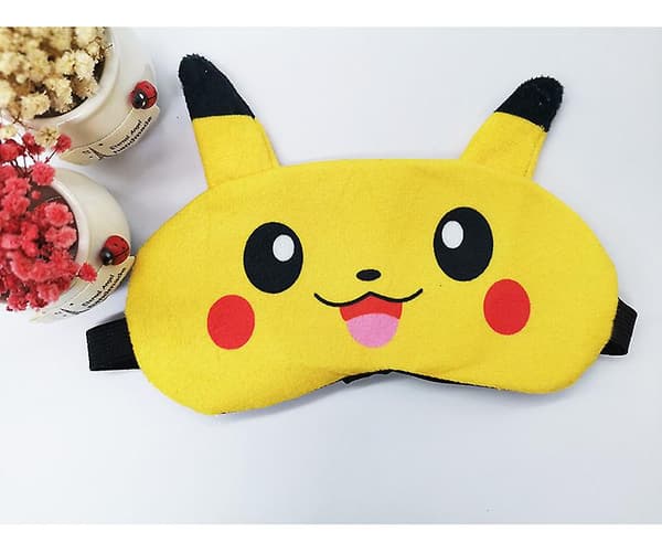 Tecknad sovmask Pikachu plysch ögonbindel ögonskydd resenatt sömn 2st