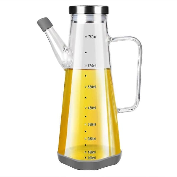 Oliedispenserflaske, glas olivenolieflaske eddike madolie dispenser (750 ml)