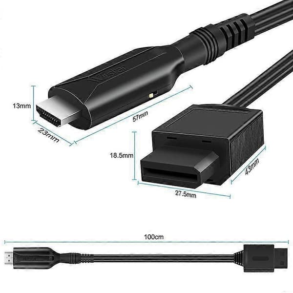 Wii til HDMI Konverter Kabel, Wii 2 HDMI Adapter til Fuld HD Spilvisning