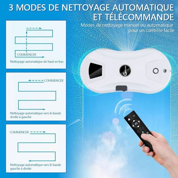 5600Pa Electric Window Cleaning Robot - Water Spray Function - 3 Modes ...