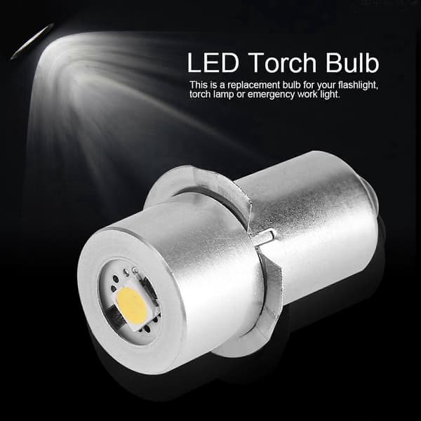 3X 1W P13.5S LED-taskulamppu, 100-110LM 2700-7000K vaihtopolttimo taskulamppuun hätätyövaloon (3V) White