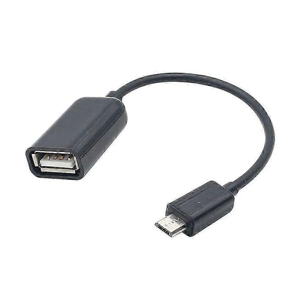 Micro USB 2.0 OTG-kabel On The Go-adapter Han Micro USB til Hun USB til Android-telefoner Tablets (Sort) Noir