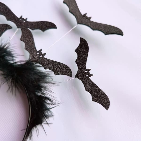 Halloween Sort Flagermus Hovedbånd Kostume Tilbehør yi
