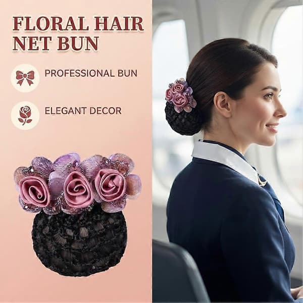 Blommig hårnät med elegant design Subtil blommig accent Lämplig för formella evenemang Pink One size