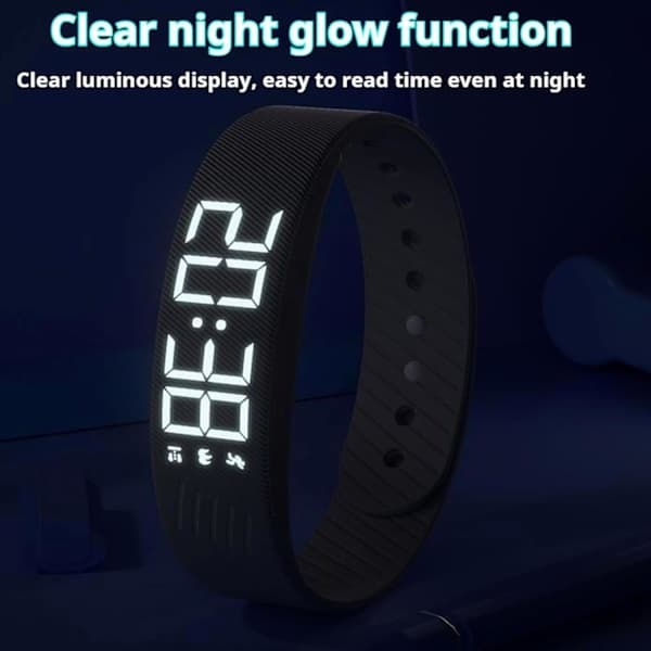 2026 Vibrating Alarm Bracelet for Deep Sleep, Silent Alarm Clock, Rechargeable Multifunction, White white