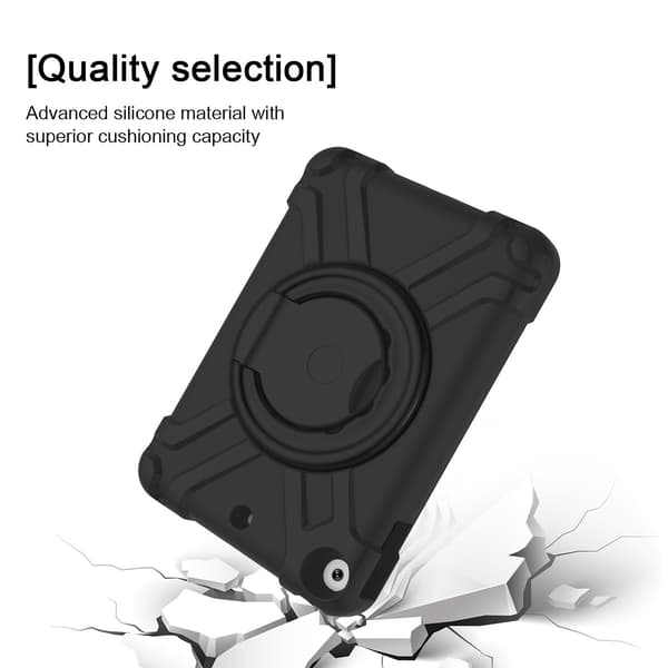 Børnecover roterbart stativ, iPad 10.2 / 10.5 / Air 3, sort Sort Svart Silikon/Gummi