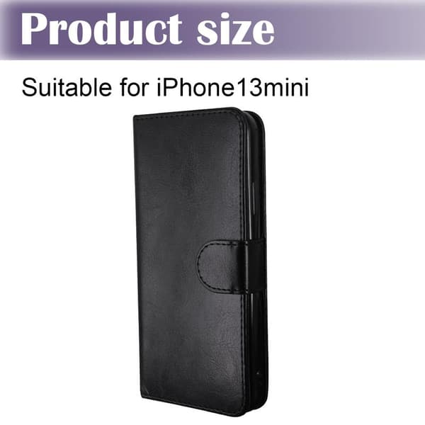 iPhone 13 Mini - Etui / Magnetisk 2-i-1 Pung Etui - Vælg Farve! Sort