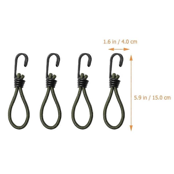 Multifunktionella tältfästspännen med elastiskt rep för camping 4 st