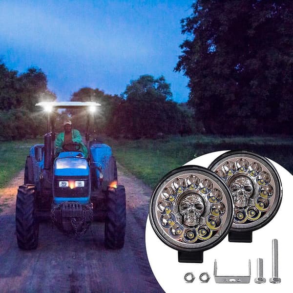 Bil LED Runde Frontlykter Arbeidslys Bil Fjern Nærlys Spotlights for SUV-er Without Wire 1PCs