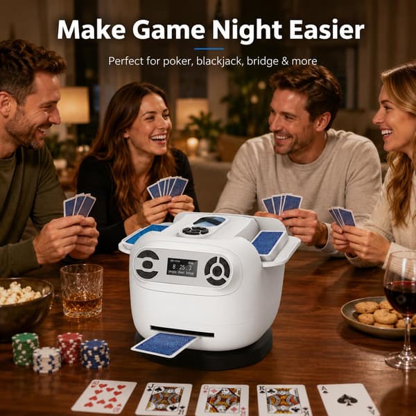 2026 Automatic Card Shuffler and Dealer Machine 2-in-1 Smart - White