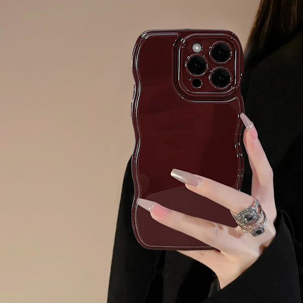 Phone Case for iPhone 13 Pro Max, Simple Wave Pattern Wavy Frame Soft Silicone Aesthetic Phone Cover for iPhone 13 Pro Max