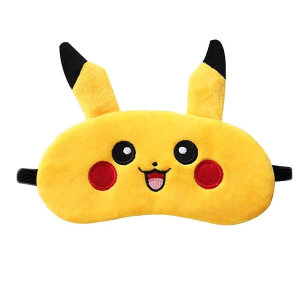 Tecknad sovmask Pikachu plysch ögonbindel ögonskydd resenatt sömn 2st