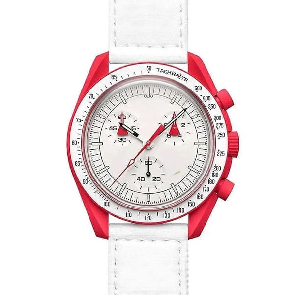 Planet Six Hand Quartz Ur Kronograf Lysende Display Vandafvisende Måne Merkur Design Mars Mars
