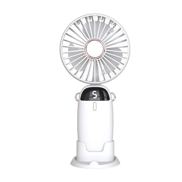 Ny håndholdt mini bærbar ventilator til studerende og kontorborde, sammenklappelig håndholdt standerventilator white
