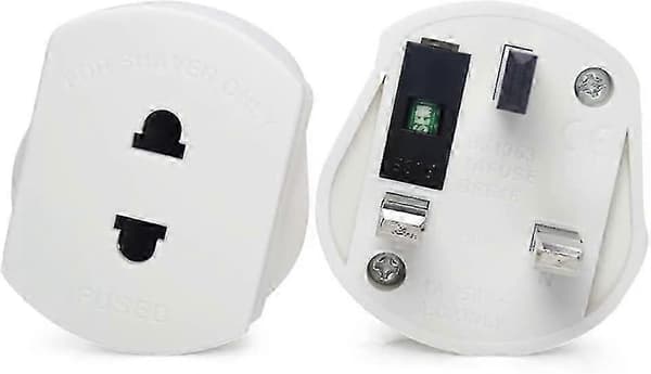 Jinyi Pluggadapter konverterer 3-pinners plugg til 2-pinners jordet plugg (1 stk)