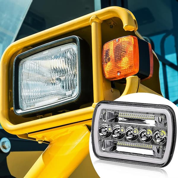 Firkantede 7 tommer forlygter arbejdslys Praktisk bilmodifikationslys til SUV'er Black 2PCs