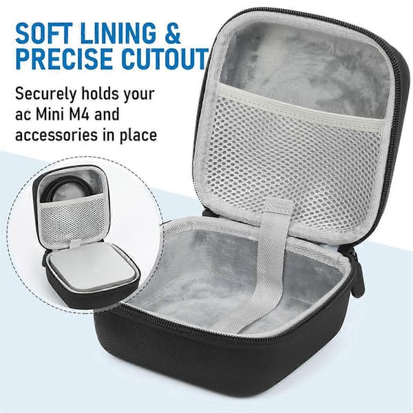 For Apple Mac Mini M4 Hard Carrying Case Shockproof Travel Storage Bag Anti-scratch Protective Cover Black