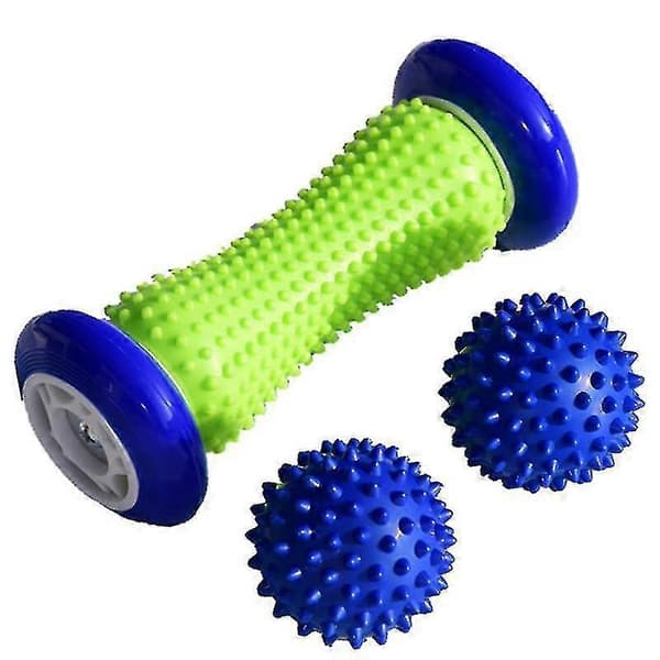 Fotmassagerulle Spetsig boll Fotvärk Lindring Massager 3-pack (blå)