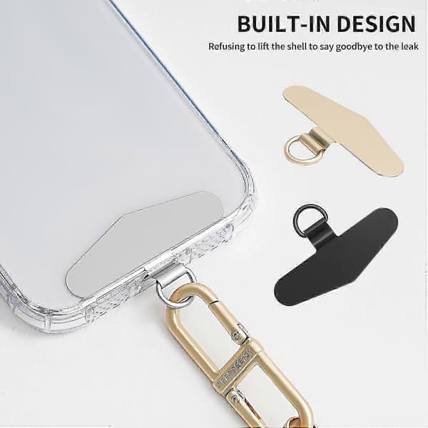 D-Ring Telefonfesteplate Universal Metallplate for Telefonstropp-God Multicolor Silver