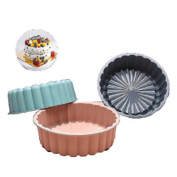 Bageform i silikone, rund kageform, køkkenbageform, kagebrødbageplade Pink