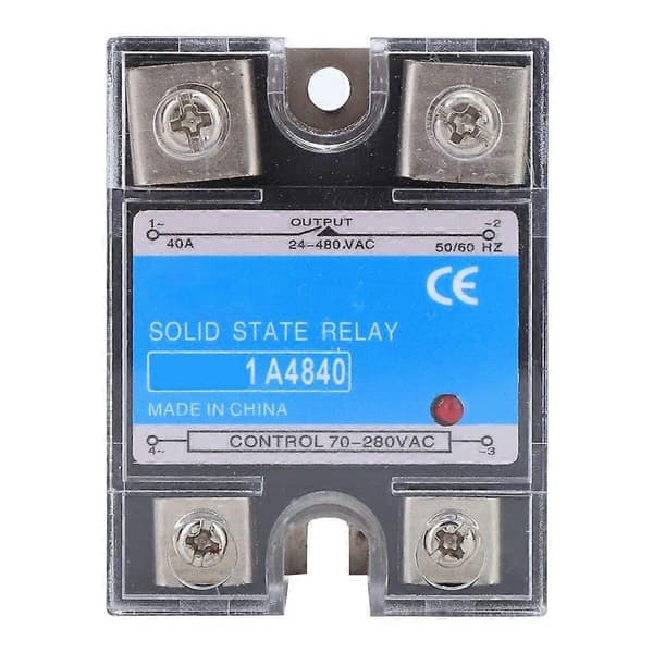 Solid State Relay BERM-1 A4840 (40A), 40A Beröringsfri Strömbrytare, Enkel Installation, Kompatibel med Datorgränssnittsutrustning