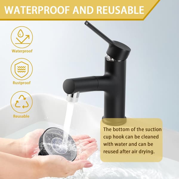 4 Pieces Bathroom Suction Cup Hooks, 5 kg Load, Reusable Suction Cup Towel Holders, Drill-Free Wall Hooks, Strong Hook