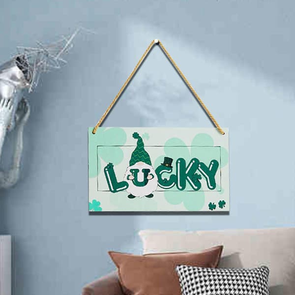 Sankt Patricks dag-hänge Glad Patricks-tomte irländsk klöver bokstäver hantverk 210145B