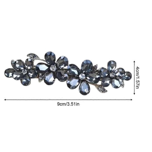 Blommig hårklämma - Elegant hårstyling gnistrande design bekvämt grepp Gray One size