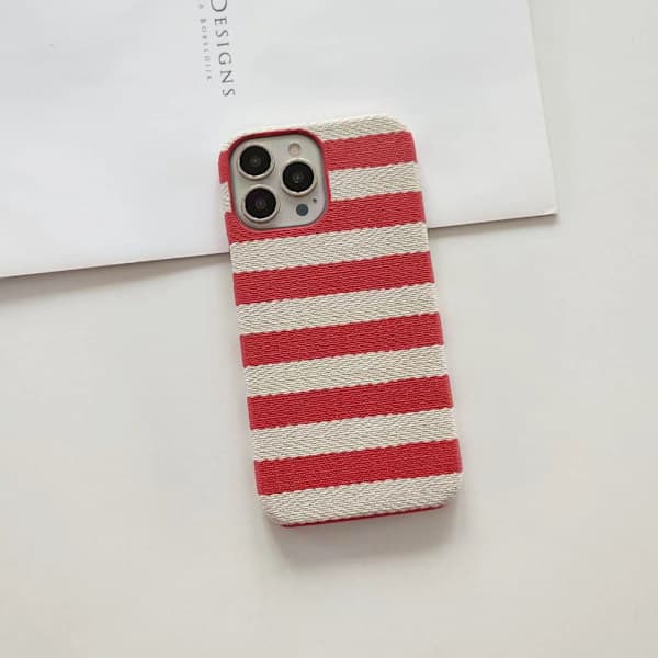 Etui til iPhone 17 Rød Stribet Farveblok Hård Varmeafledning
