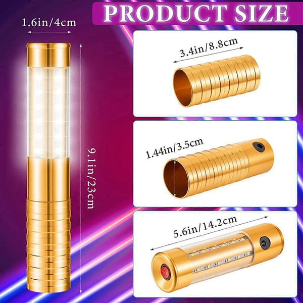Pcs LED Strobe Baton Light LED Flaskeservicelys Gjenbrukbart LED-lys Champagneflaske Håndholdt lys Gull, US-plugg Or