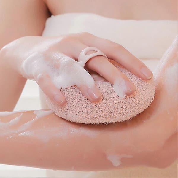 2-i-1 Kroppsskrubbende Badeball Pink