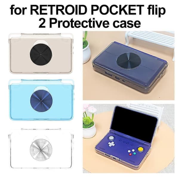 för RETROID POCKET Flip 2 TPU skyddsfodral handhållen konsol, E5I6 Transparent one size