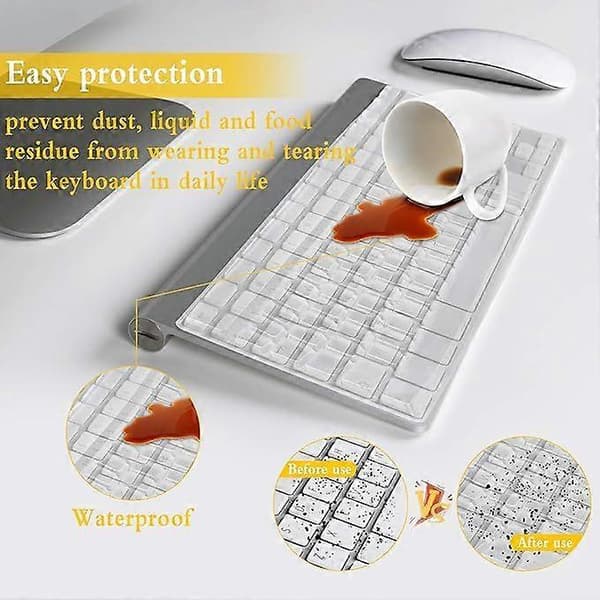 Silicone Keyboard Cover Pack for Computer Keyboards, Desktop Keyboard Protector (44.5 x 13 cm)