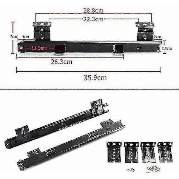 Drawer or keyboard tray slides with ball bearings and height adjustment