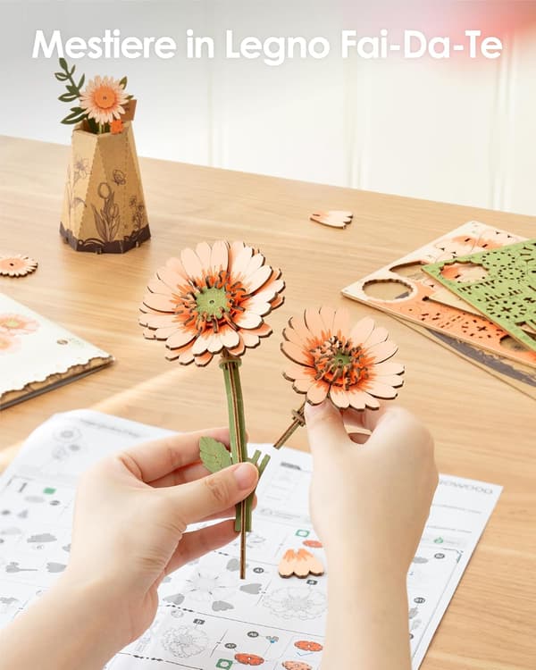 Gerbera puupalapeli, tee-se-itse-paketti aikuisille