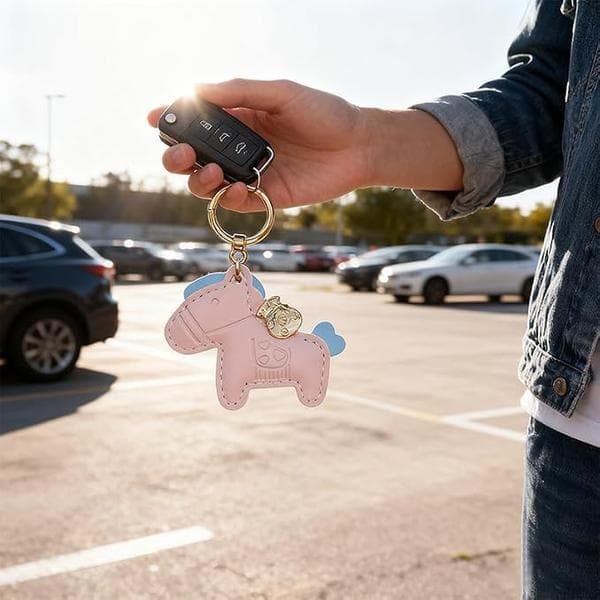 Pink Pony Nøgleringe Søde Hest Nøglering Pony Charms til Pung Håndtasker Taske Bilnøgle