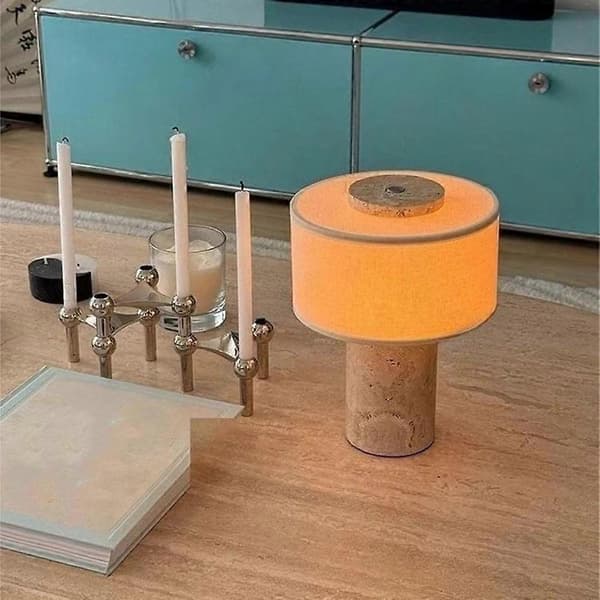 Portable Rechargeable Table Lamp with Switch LED Marble Mood Lighting for Living Room Bedroom Study Bedside Table A Rechargeable version (4000 mAh)