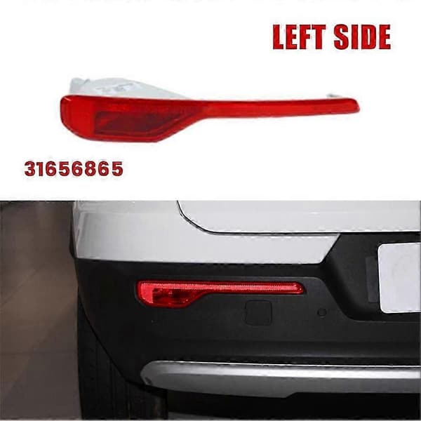 Left Rear Bumper Reflector Plate 31656865 for Volvo XC40 2018- Brake Tail Light Reflector Light Strip without Bulb Red Red Left