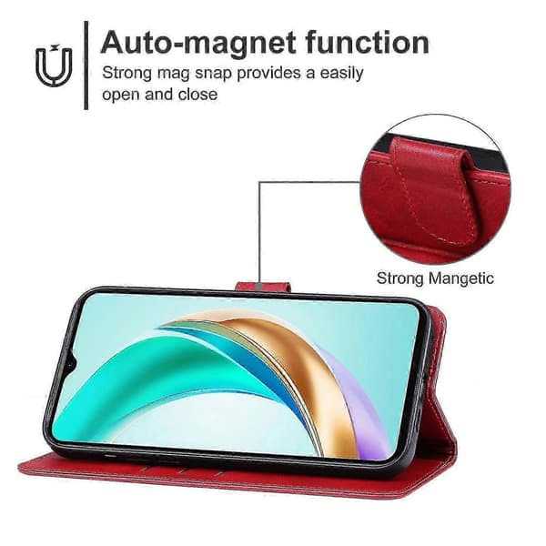 Läderfodral för Honor X6b Red