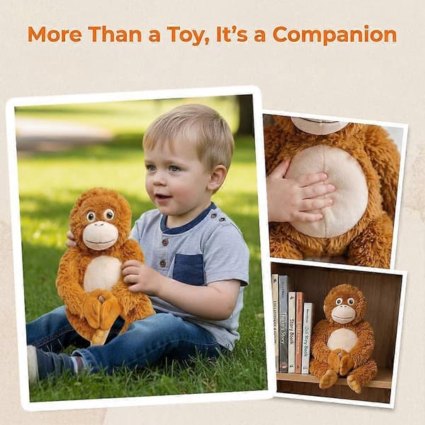 Orangutang Plyschleksak 35cm Brun Grå Babymonkey gorilla