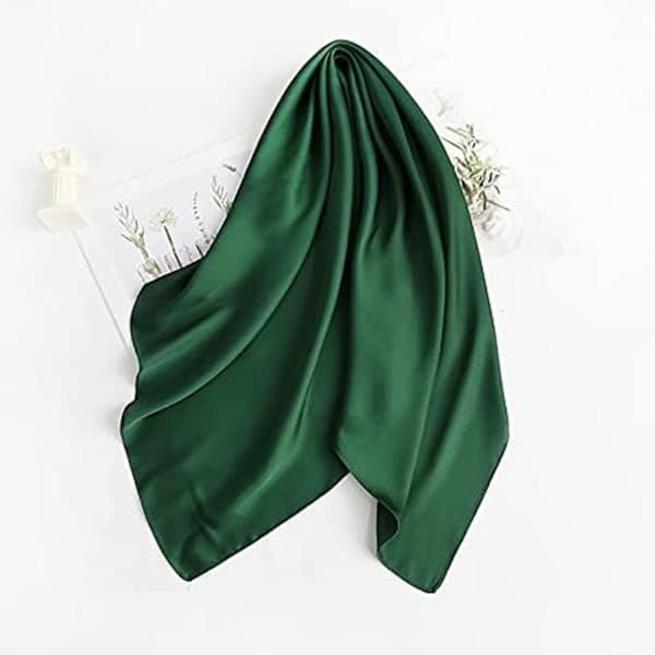 Grön dam silkescarf, siden, lätt