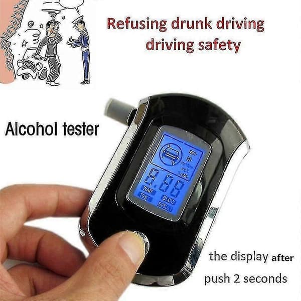 Professionell digital alkoholmätare med LCD-display svart