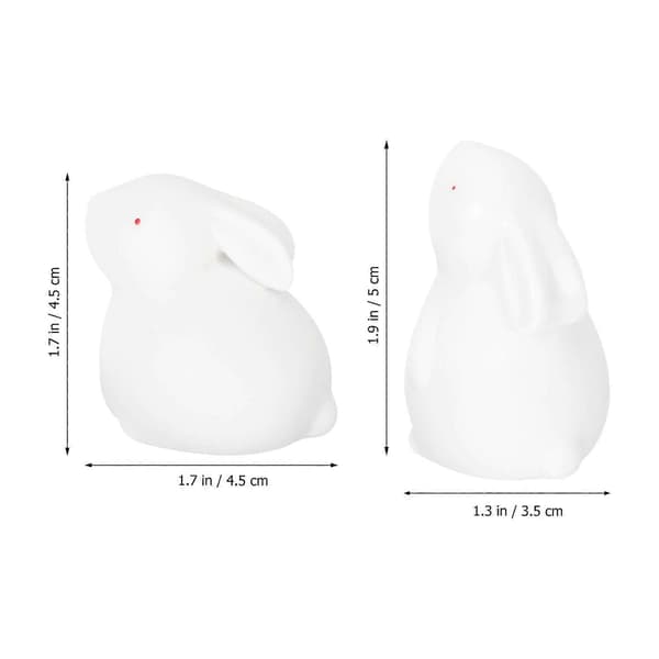 Hvit keramisk kaninfigur for dekorasjon 2 stk kaninstatuepynt