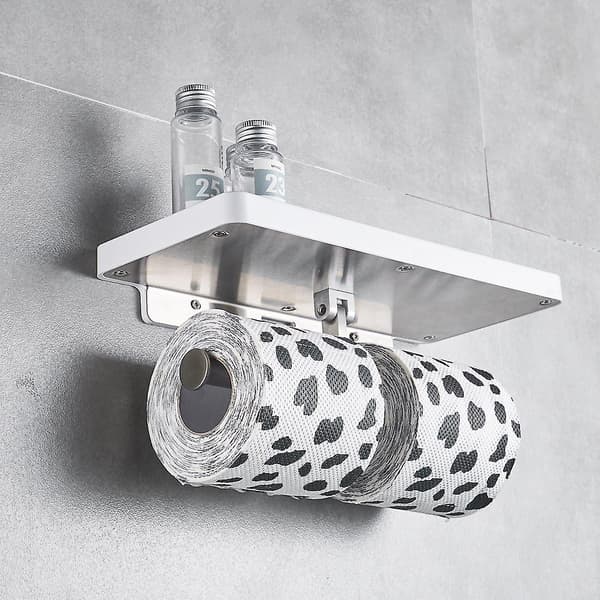 Toiletpapirholder, vægmonteret, hvid, 29*13cm