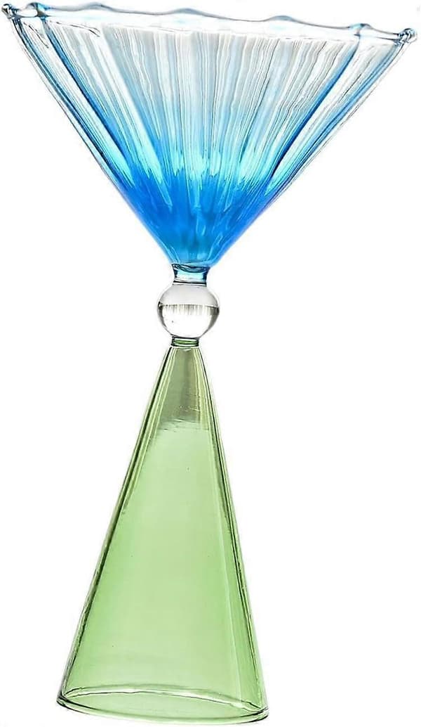 Vinglas sæt med elegant gradient design, farverigt bægerglas til fester og bryllupper, grøn