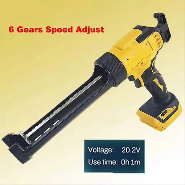 Electric Caulking Gun with 6-Speed Adjustment and LED Light for Dewalt 20V 18V Battery