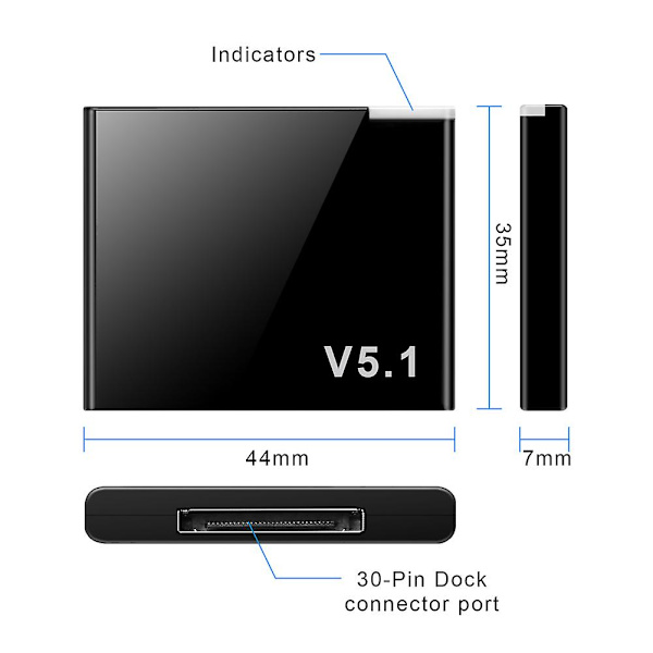 Bluetooth-modtageradapter til musiklyd til iPod iPhone 30-stifts dock Sounddock
