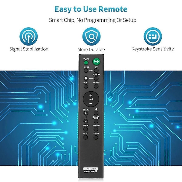 -AH100U Ersättningsfjärrkontroll för HT-CT180 SA-CT180 HTCT180 SACT180 Sound Bar Ljudsystem